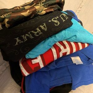 Mixture of different brand shirts